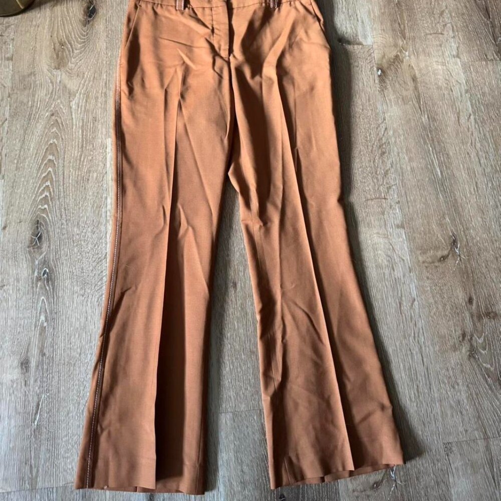 QL2 Women's Wool Nellie Wide Leg Dress Pants‎ Brown Size EU 42